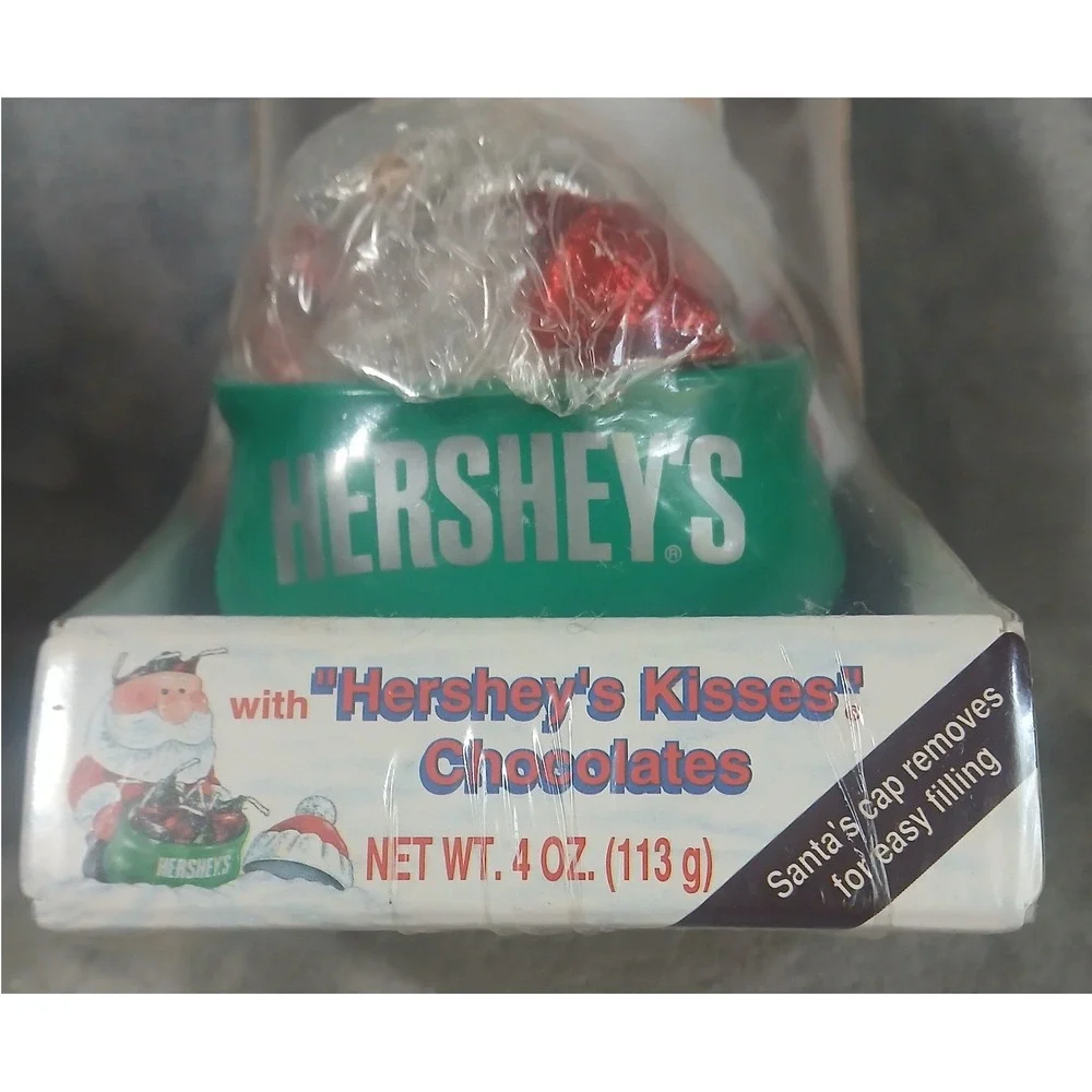 Vtg 1994 Hersheys‎ Santa Candy Dish Sealed with Kisses Christmas Figurine READ